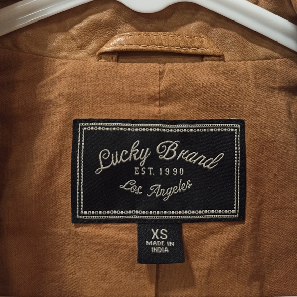 LUCKY BRAND women's Leather Trucker Jacket. SZ XS - Picture 6 of 16